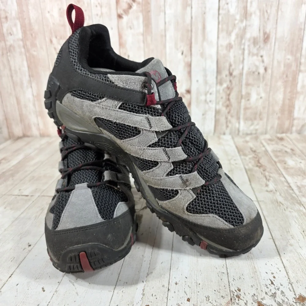 Merrell Alverstone Waterproof Hiking Shoes Black Grey Red J84279W Mens 13 W